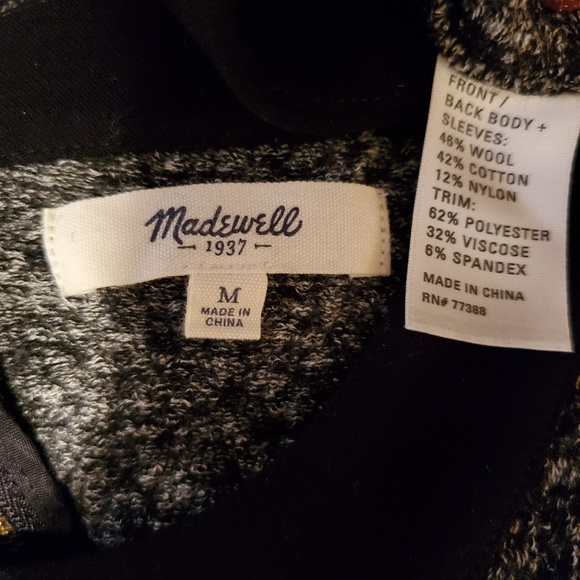 Madewell Contrast Wool Blend Sweater Sz. Medium - Picture 6 of 7
